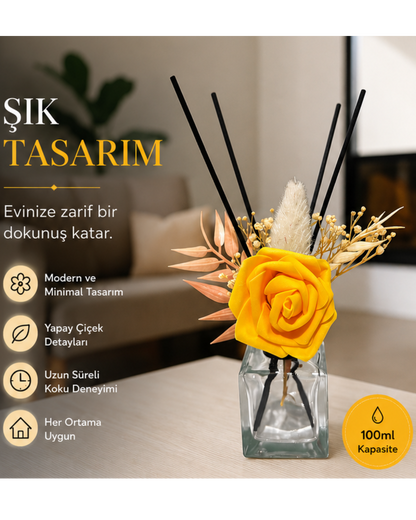 Dekoratif Yapay Çiçekli Oda Kokusu Şişesi