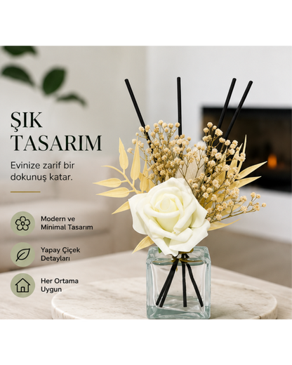 Dekoratif Yapay Çiçekli Oda Kokusu Şişesi