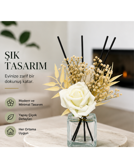 Dekoratif Yapay Çiçekli Oda Kokusu Şişesi