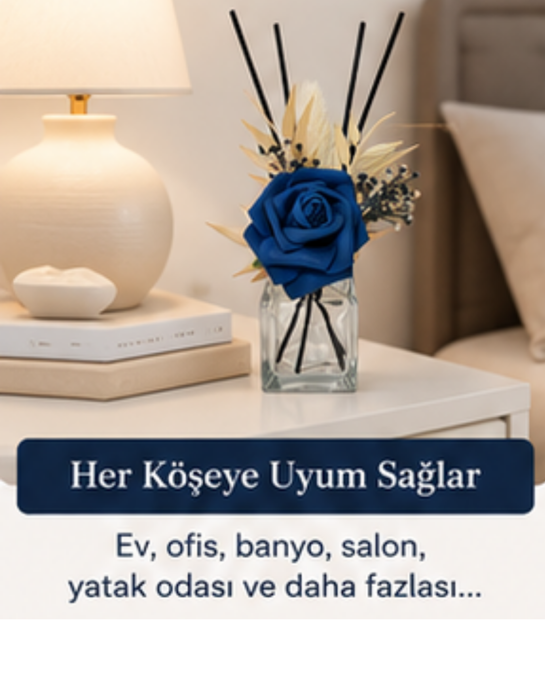 Dekoratif Yapay Çiçekli Oda Kokusu Şişesi