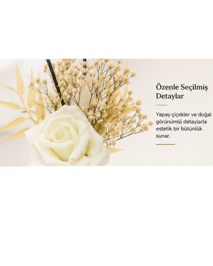 Dekoratif Yapay Çiçekli Oda Kokusu Şişesi
