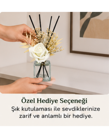 Dekoratif Yapay Çiçekli Oda Kokusu Şişesi
